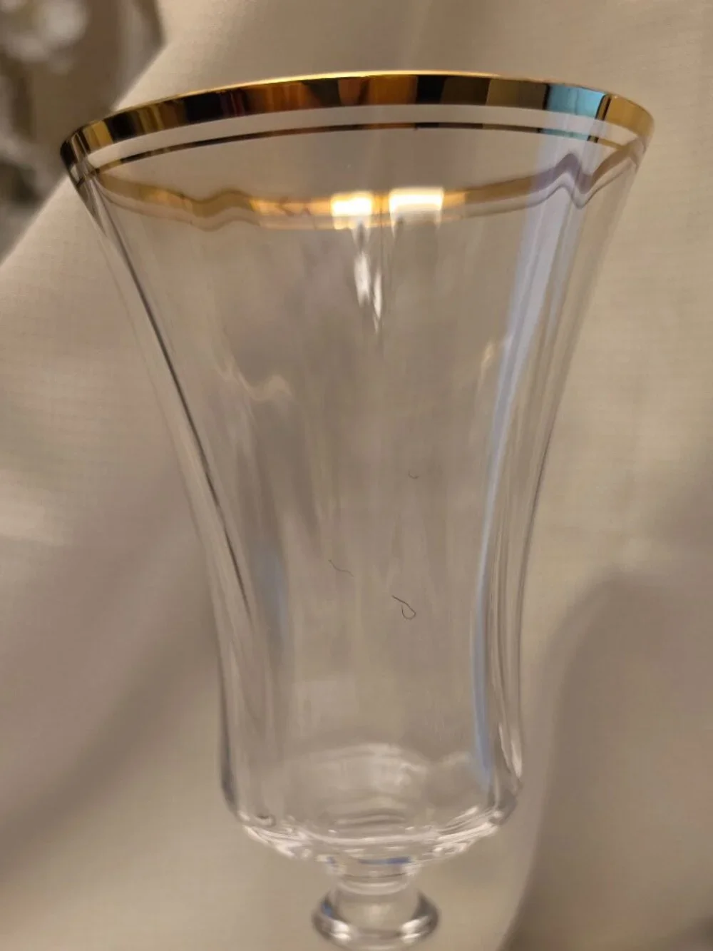 Mikasa Jamestown gold trim crystal Iced Tea glasses 8 D/C